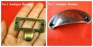 Zinc Alloy Square Cabinet Pulls & Knobs - Antique Bronze Finish - No.1 Ant.Bronze 48mm / 1pc