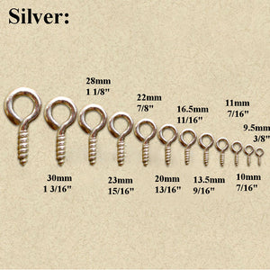 Iron Oriental Decorative Screw Nails - Silver Finish for Cabinets - 9.5mm Silver / 10pcs