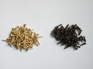 Iron Round Mini Box Hinges - Antique Bronze Finish for Wardrobes - 2x6mm Ant. Brass / 1Pack