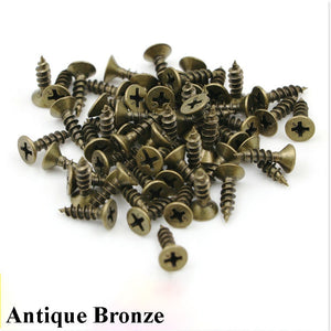 Iron Round Mini Box Hinges - Antique Bronze Finish for Wardrobes - 2x6mm Ant. Brass / 5Packs