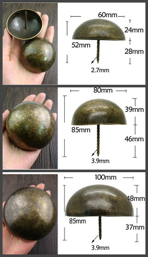 Iron Round Decorative Screw Nails - Antique Bronze Finish Hardware - 6x12mm Ant. Bronze / 500pcs