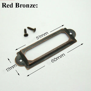 Iron Square Cabinet Pulls - Antique Bronze Finish for Wardrobes - 60mm Antique Bronze / 100pcs