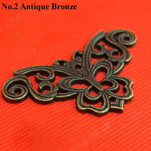 Zinc Alloy Butterfly Mounting Brackets - Antique Bronze Finish - No.1 Ant.Bronze 46mm / 10pcs