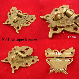 Zinc Alloy Butterfly Decorative Padlocks - Antique Bronze Finish - No.2 Ant.Brass 58mm / 1pc