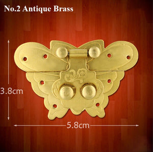 Zinc Alloy Butterfly Decorative Padlocks - Antique Bronze Finish - No.2 Ant.Brass 58mm / 10pcs