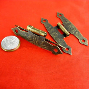 Zinc Alloy Oriental Mini Box Hinges - Antique Bronze Finish Hardware - Ant.Bronze 63mm / 100pcs