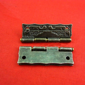 Zinc Alloy Oriental Mini Box Hinges - Antique Bronze Finish Hardware - Ant.Bronze 36mm / 100pcs