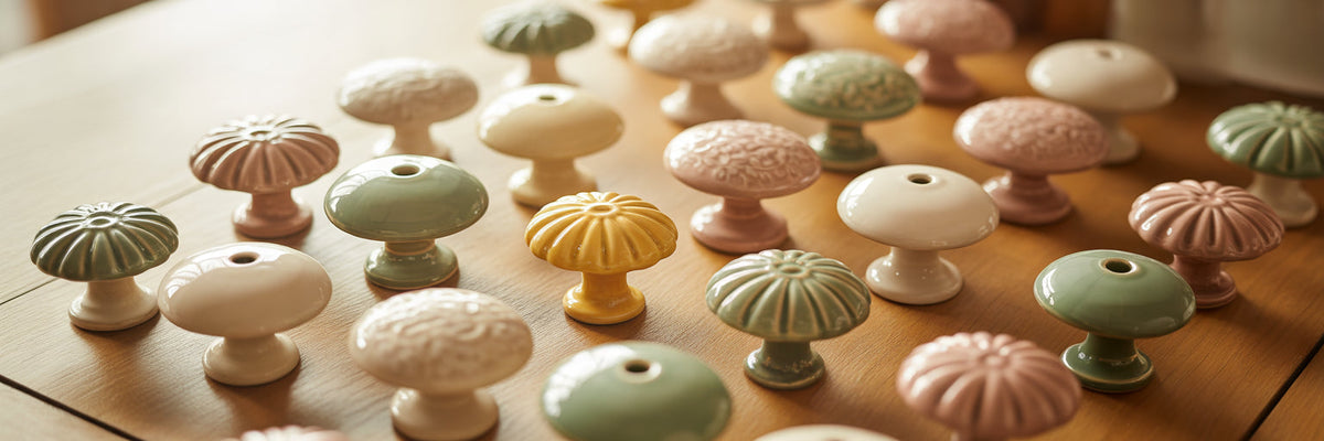 Assortment of ceramic cabinet hardware