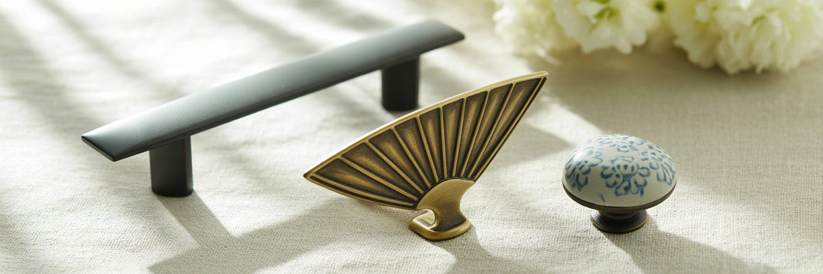 Assortment of Asian inspired cabinet hardware