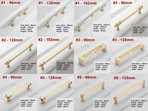 Alloy Art Deco Cabinet Pulls & Knobs - Gold Finish for Wardrobes - #1 - 128mm / 1pc