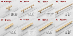 Alloy Art Deco Cabinet Pulls & Knobs - Gold Finish for Wardrobes - #1 - 192mm / 1pc