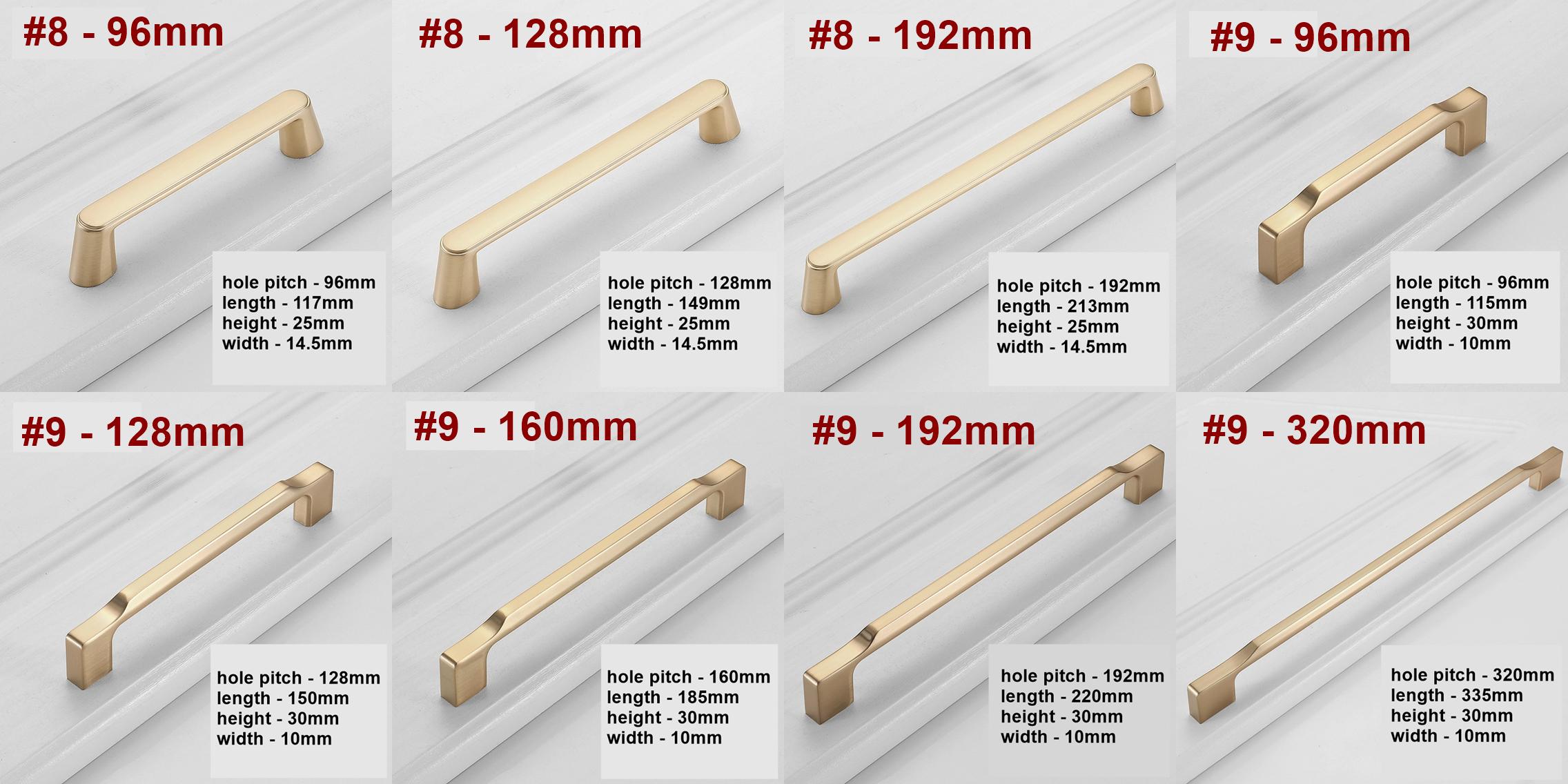 Alloy Art Deco Cabinet Pulls & Knobs - Gold Finish for Wardrobes - #2 - 96mm / 1pc