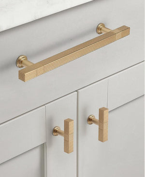 Alloy Art Deco Cabinet Pulls & Knobs - Gold Finish for Wardrobes - #4 - 96mm / 1pc