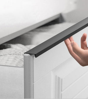 Alloy Cabinet Edge Pulls - Black Finish for Cabinets & Drawers - Black 250mm (length) / 1pc