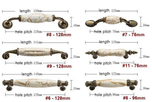 Alloy Ceramic Cabinet Pulls & Knobs - Antique Bronze Finish Hardware - #3 / 1pc