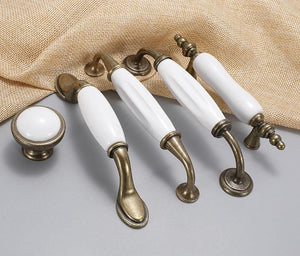 Alloy Ceramic Cabinet Pulls & Knobs - Antique Bronze Finish Hardware - #1 / 1pc
