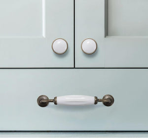 Alloy Ceramic Cabinet Pulls & Knobs - Antique Bronze Finish Hardware - #7 - 76mm / 1pc