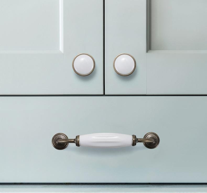 Alloy Ceramic Cabinet Pulls & Knobs - Antique Bronze Finish Hardware - #7 - 76mm / 1pc