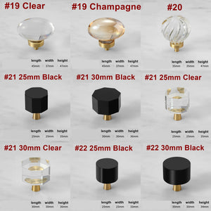 Alloy Crystal Cabinet Pulls & Knobs - Black Finish for Wardrobes - #5 / 1pc