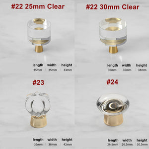 Alloy Crystal Cabinet Pulls & Knobs - Black Finish for Wardrobes - #6 / 1pc