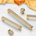 Alloy Crystal Cabinet Pulls & Knobs - Gold Finish for Wardrobes - #1 / 1pc