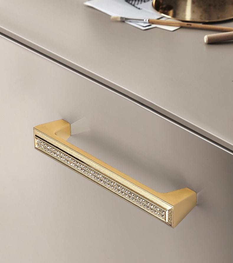 Alloy Crystal Cabinet Pulls & Knobs - Gold Finish for Wardrobes - view 8