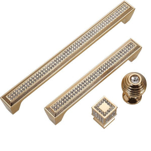 Alloy Crystal Cabinet Pulls & Knobs - Gold Finish for Wardrobes - view 10