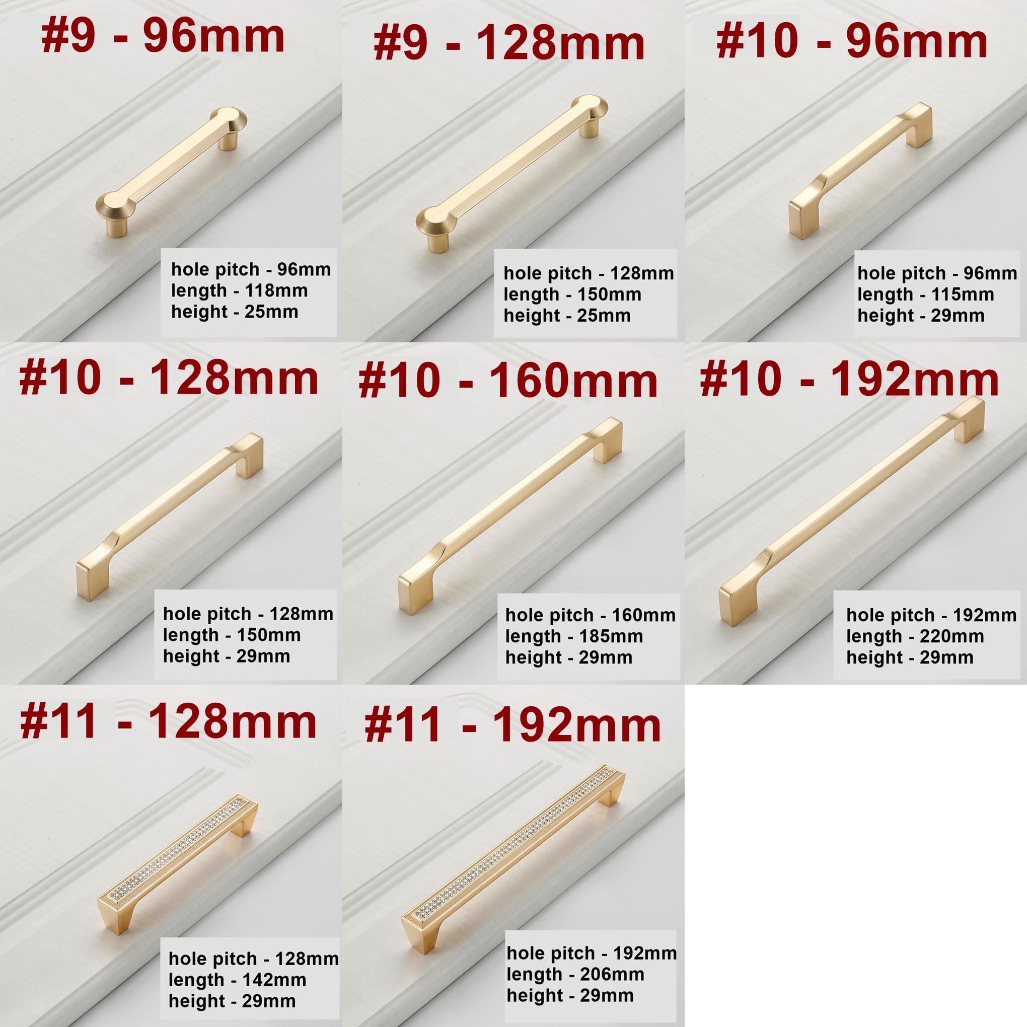 Alloy Crystal Cabinet Pulls & Knobs - Gold Finish for Wardrobes - #4 - 32mm / 1pc