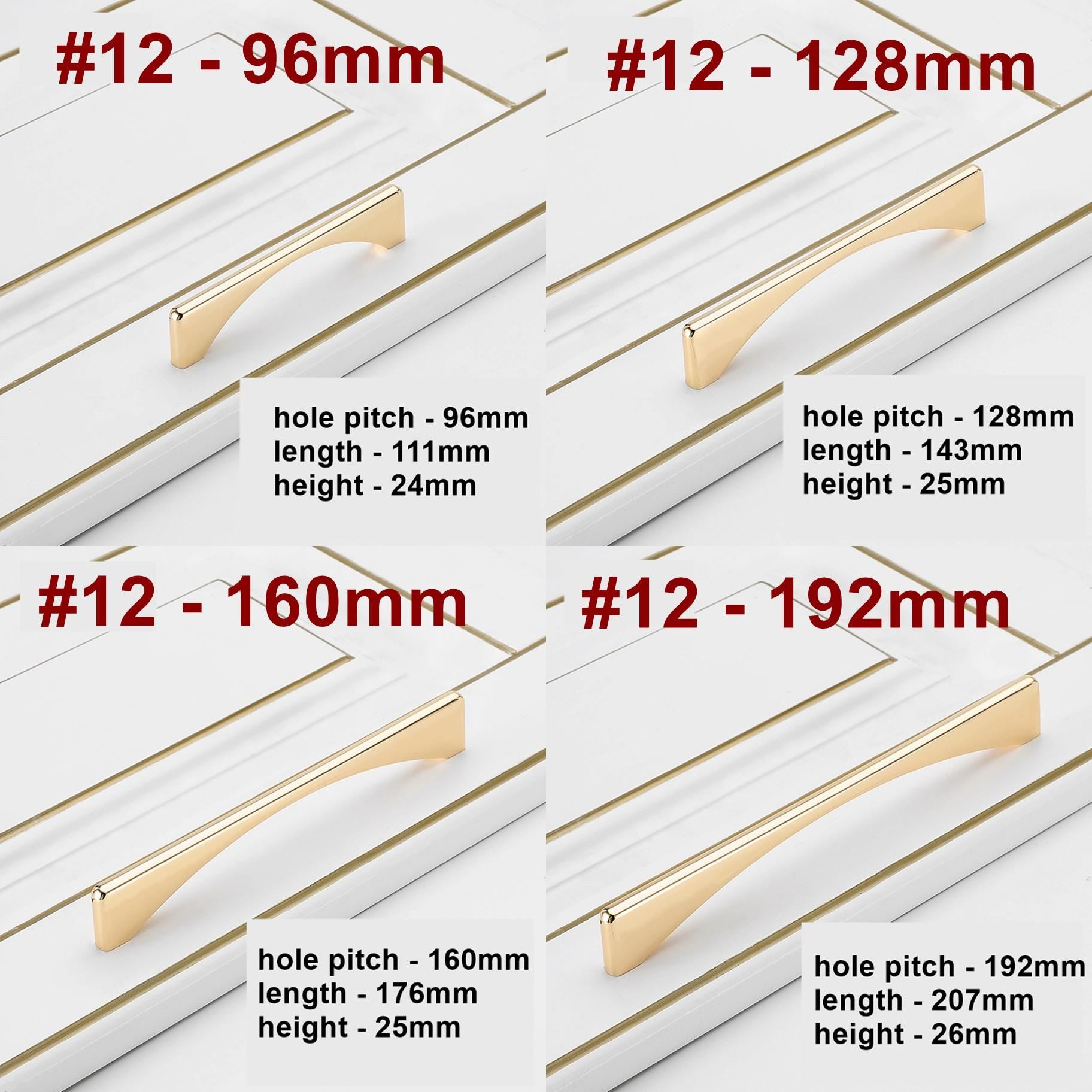 Alloy Crystal Cabinet Pulls & Knobs - Gold Finish for Wardrobes - #4 - 64mm / 1pc