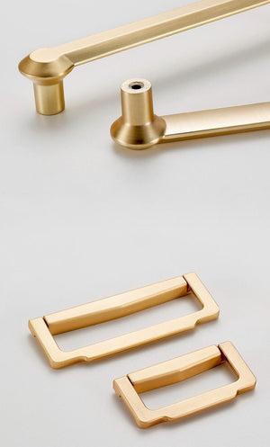 Alloy Crystal Cabinet Pulls & Knobs - Gold Finish for Wardrobes - #7 - 128mm / 1pc