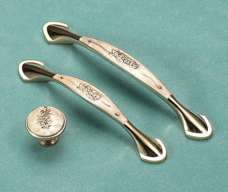 Alloy Floral Cabinet Pulls & Knobs - Gold Finish Furniture Hardware - view 10