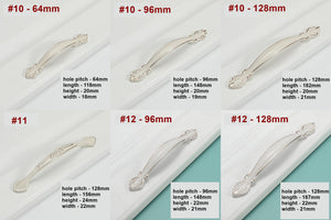 Alloy Floral Cabinet Pulls & Knobs - White Finish for Wardrobes - #3 / 1pc