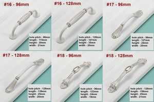Alloy Floral Cabinet Pulls & Knobs - White Finish for Wardrobes - #5 / 1pc