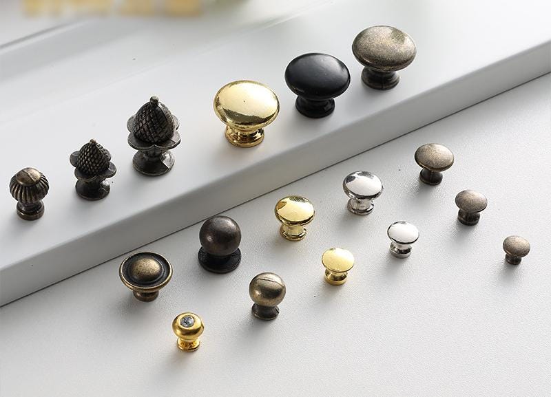Alloy Floral Door Knocker Ring Pulls - Black Finish for Wardrobes - No.1 Bronze / 1pc