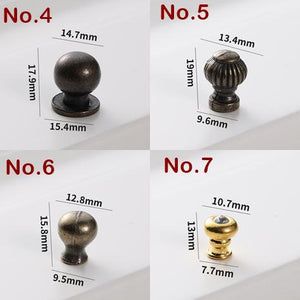 Alloy Floral Door Knocker Ring Pulls - Black Finish for Wardrobes - No.1 Gold / 1pc