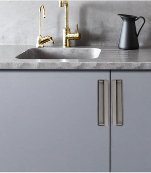 Alloy Flush Cabinet Pulls - Black Finish for Cabinets & Drawers - Gray Small / 1pc