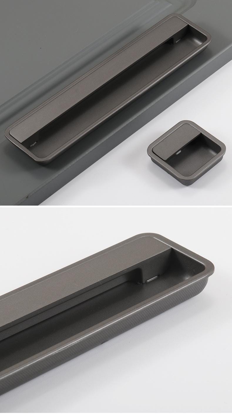 Alloy Flush Cabinet Pulls - Black Finish for Cabinets & Drawers - view 7