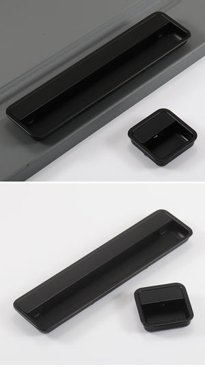 Alloy Flush Cabinet Pulls - Black Finish for Cabinets & Drawers - view 8