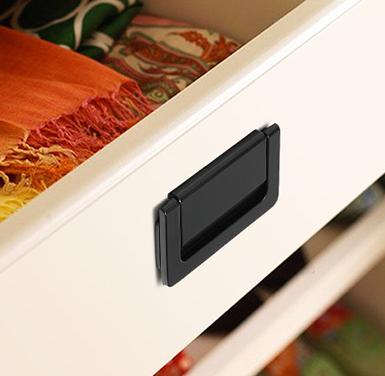 Alloy Flush Cabinet Pulls - Black Finish for Cabinets & Drawers - Gold 64mm / 1pc
