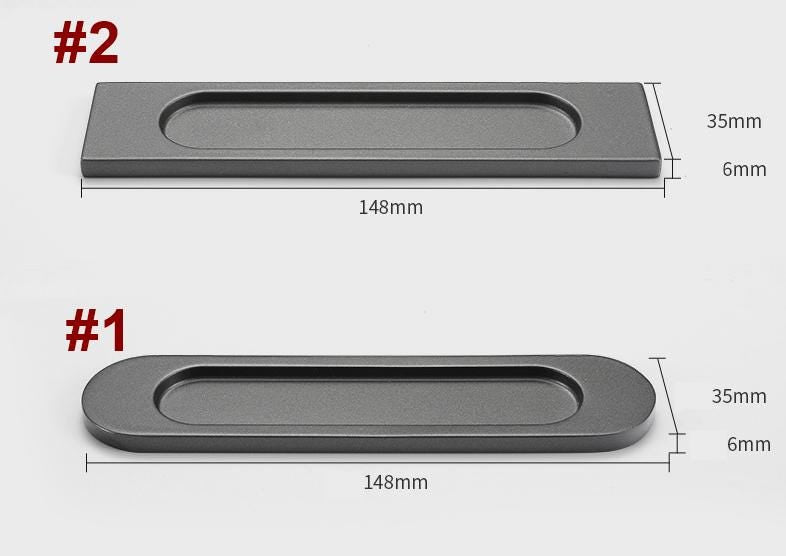 Alloy Flush Cabinet Pulls - Matte Gold Finish Decorative Hardware - #1 Gray / 1pc
