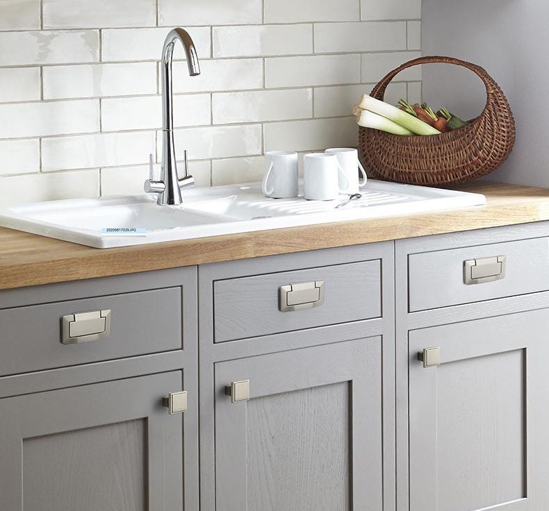 Alloy Geometric Cabinet Edge Pulls - Minimalist Furniture Hardware - #2 - 103mm / 1pc