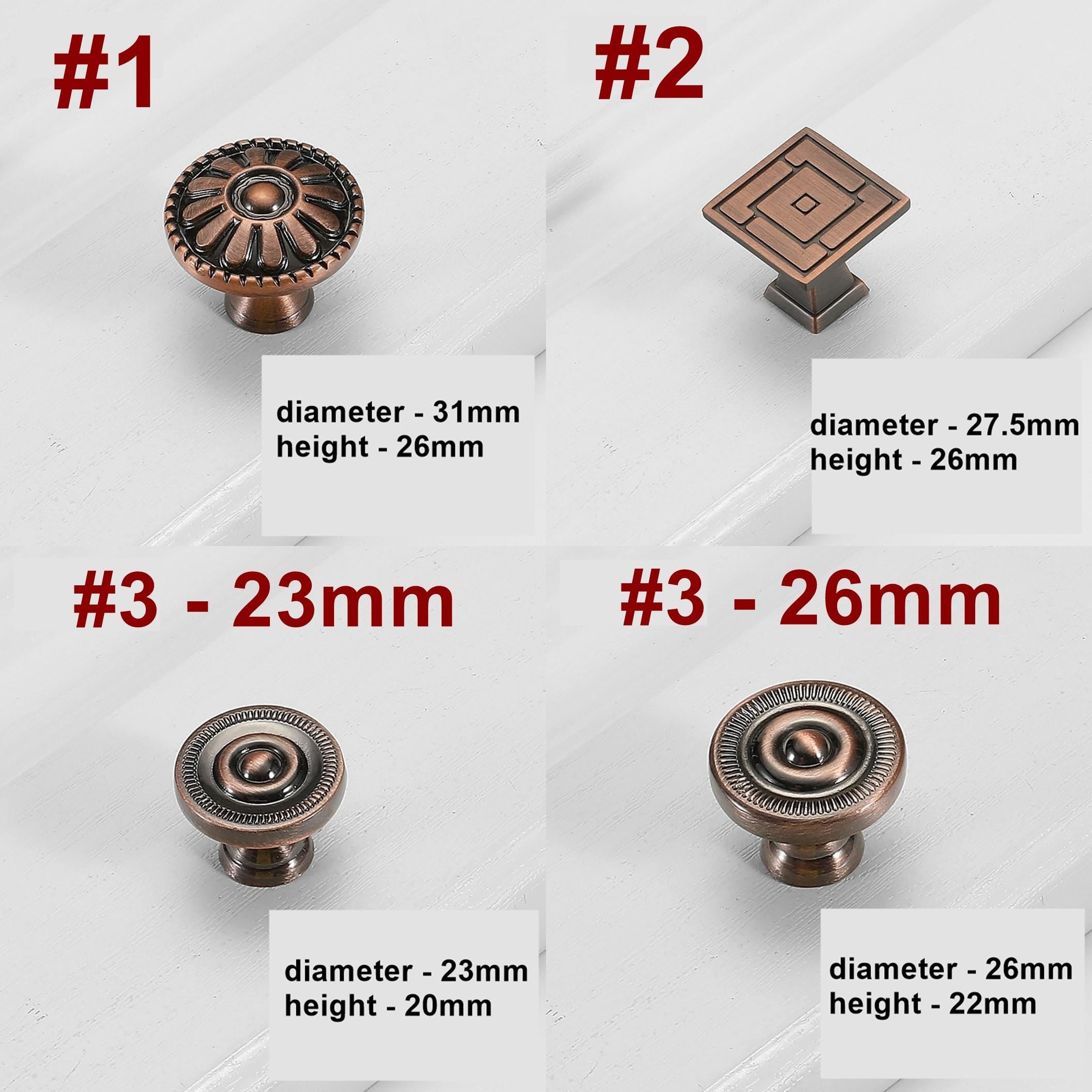 Alloy Geometric Cabinet Pulls & Knobs - Bronze Finish for Cabinets - #2 / 1pc