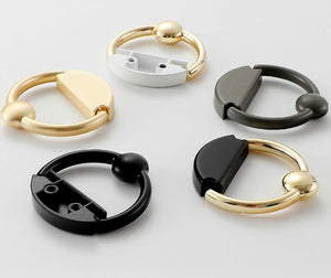 Alloy Geometric Cabinet Pulls & Knobs - Matte Gold Finish Hardware - #2 Black/Gold / 1pc