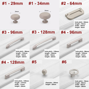Alloy Geometric Cabinet Pulls & Knobs - Minimalist for Wardrobes - #1 - 34mm / 1pc