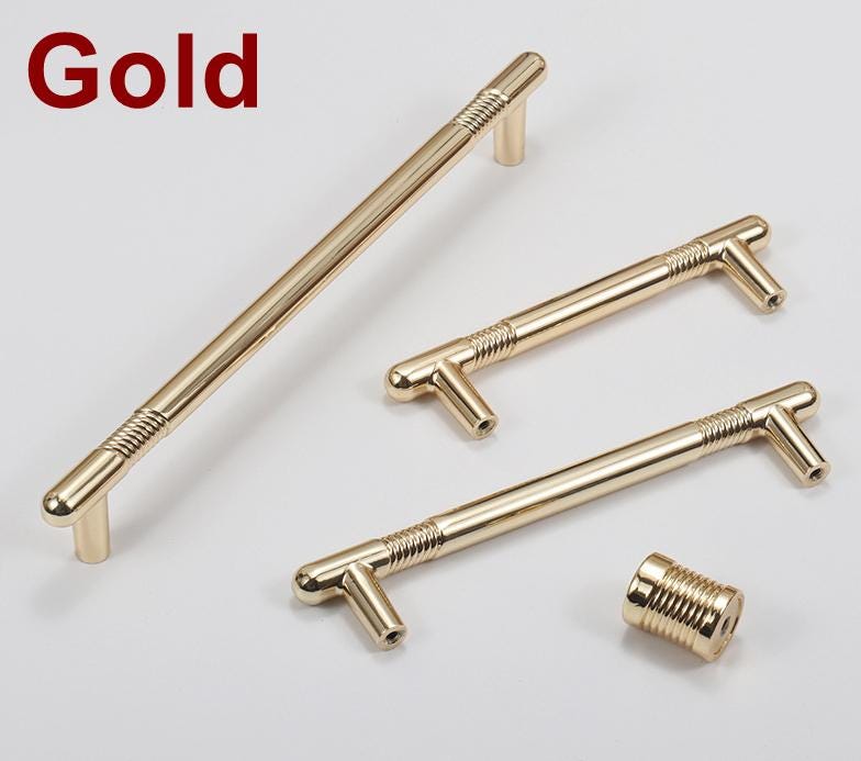 Alloy Industrial Cabinet Pulls & Knobs - Brushed Gold Finish - #2 Gold 128mm / 1pc