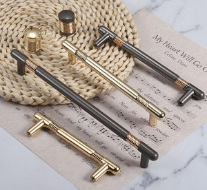 Alloy Industrial Cabinet Pulls & Knobs - Brushed Gold Finish - #2 Gray 128mm / 1pc