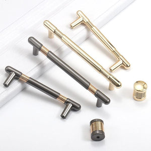 Alloy Industrial Cabinet Pulls & Knobs - Brushed Gold Finish - #2 Gray 192mm / 1pc