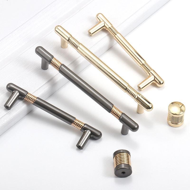 Alloy Industrial Cabinet Pulls & Knobs - Brushed Gold Finish - #2 Gray 192mm / 1pc