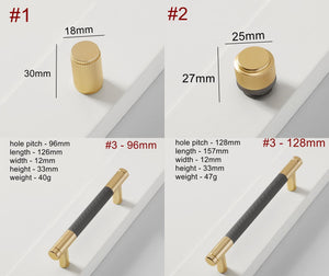 Alloy Knurled Cabinet Pulls & Knobs - Brushed Gold Finish Hardware - #2 / 1pc