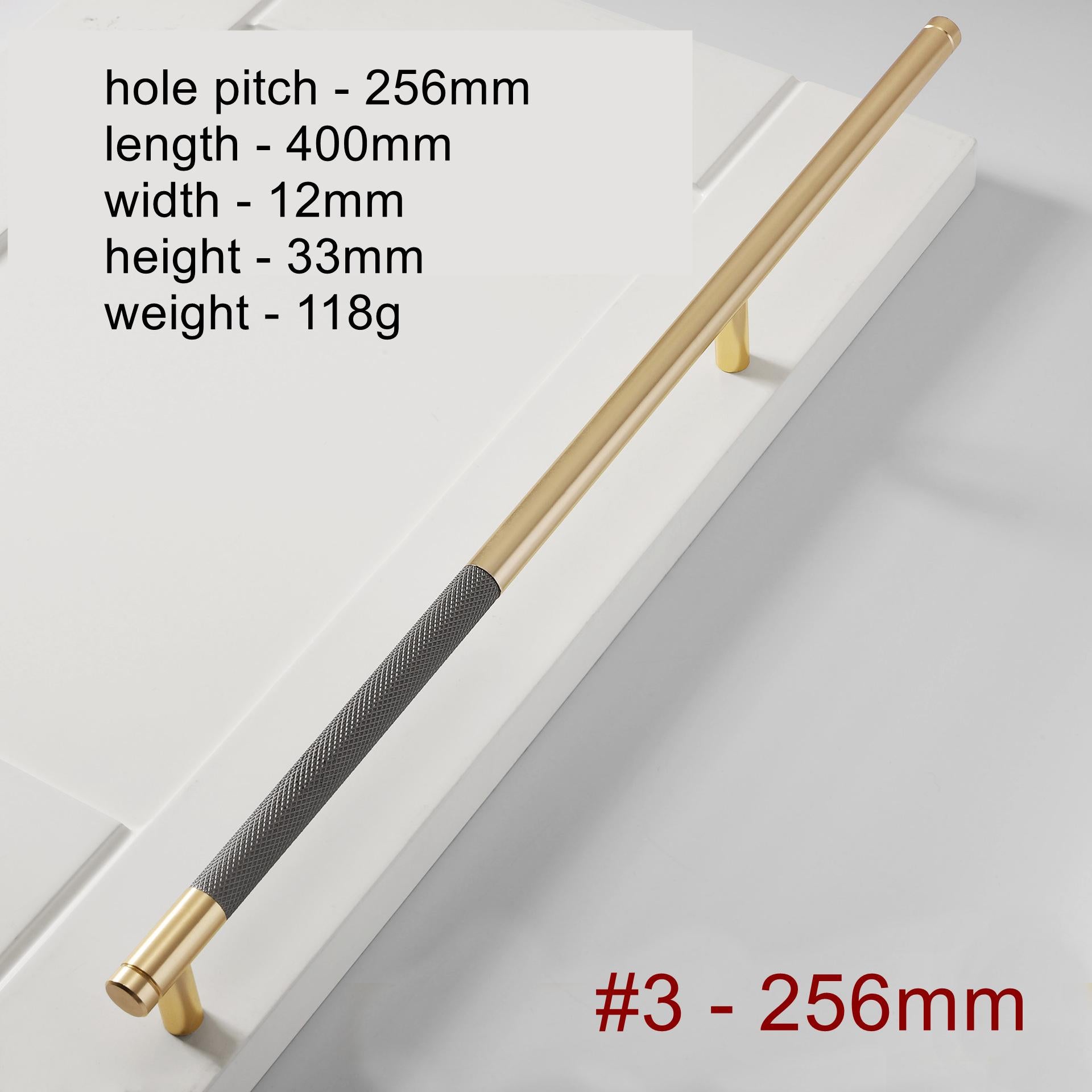Alloy Knurled Cabinet Pulls & Knobs - Brushed Gold Finish Hardware - #3 - 96mm / 1pc